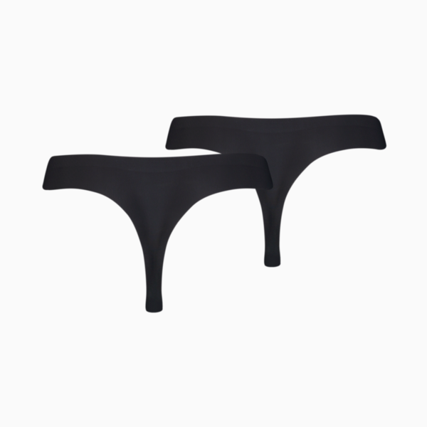 PUMA Women's Seamless String 2 Pack, black, large-MEX
