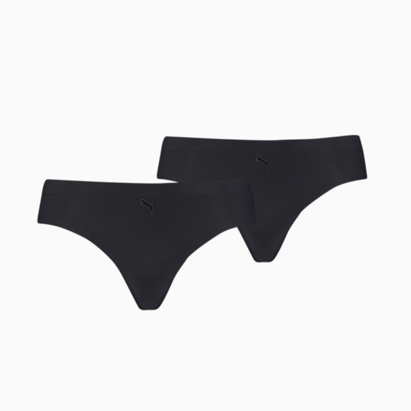 PUMA Women's Seamless String 2 Pack, black, large-MEX