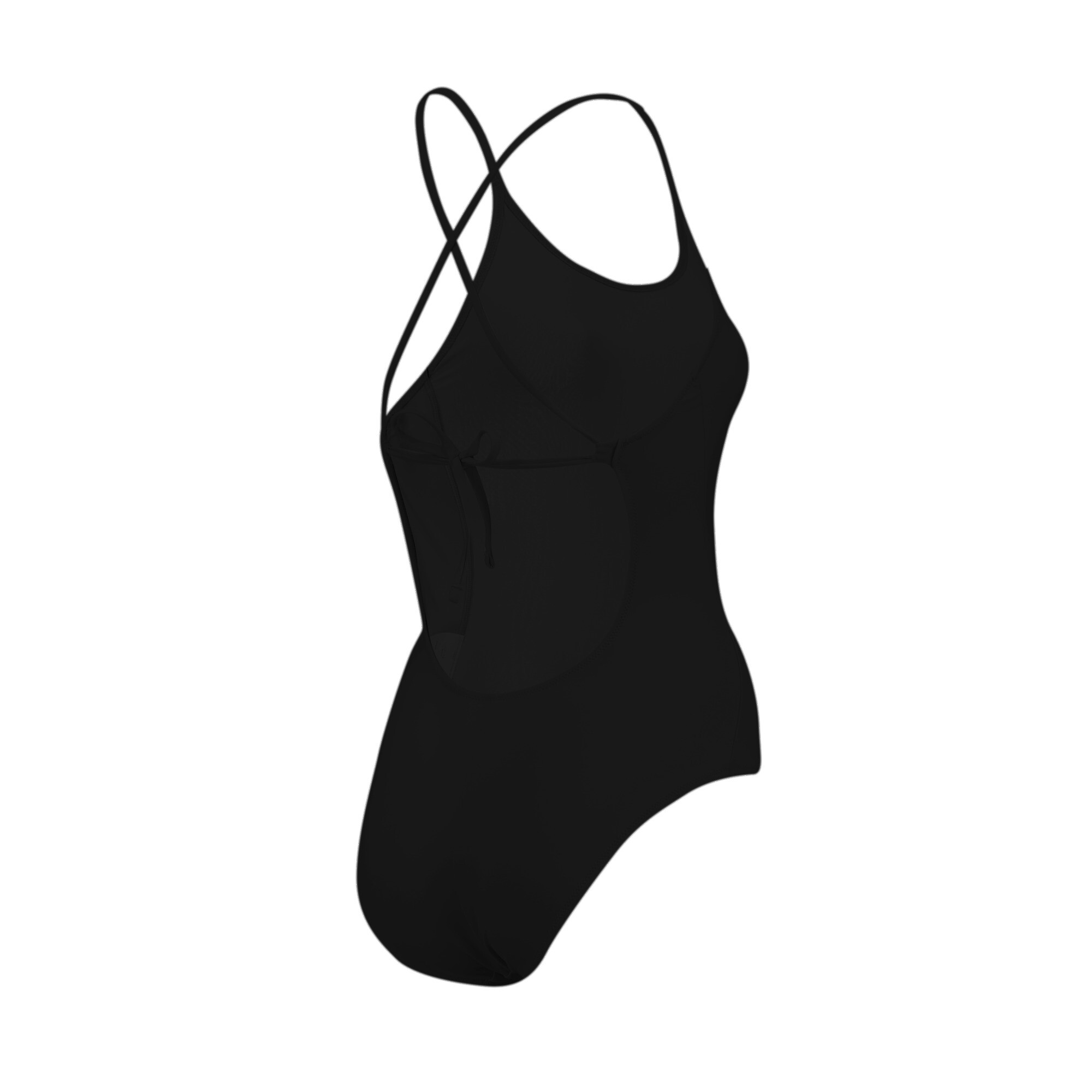 PUMA Swim Badpak met V-hals en Gekruiste Bandjes voor Dames, Zwart, Maat M thumbnail 4