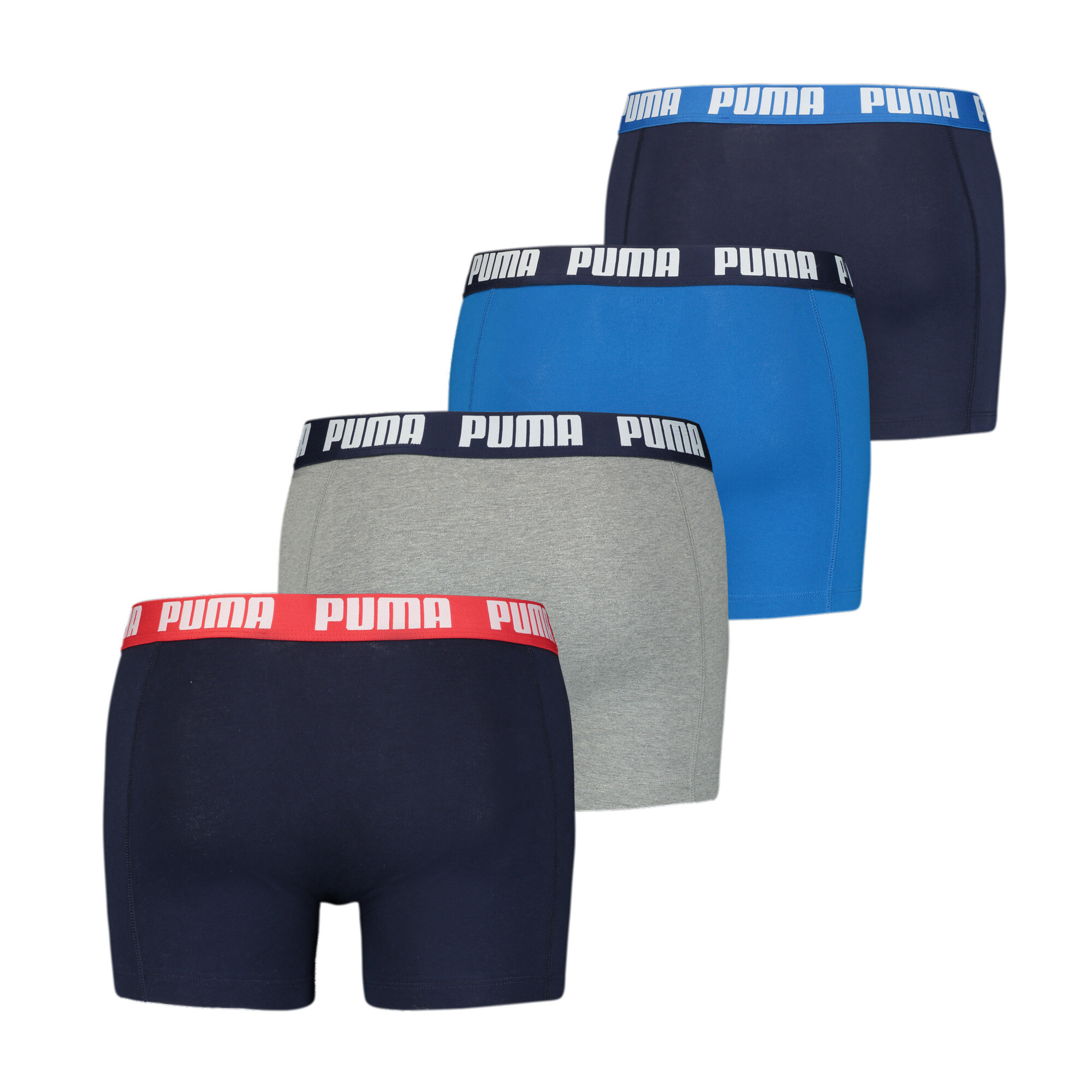 Men's Puma's Basic Boxers 4 Pack, Blue, Clothing