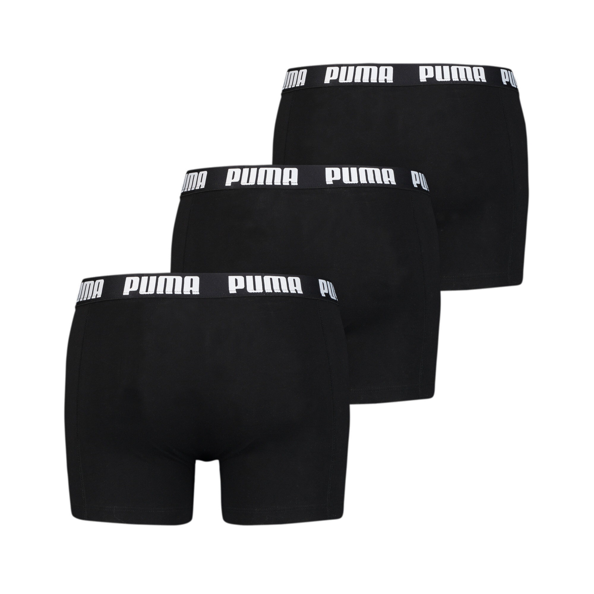 Men's PUMA Everyday Boxers 3 Pack In Black, Size Medium