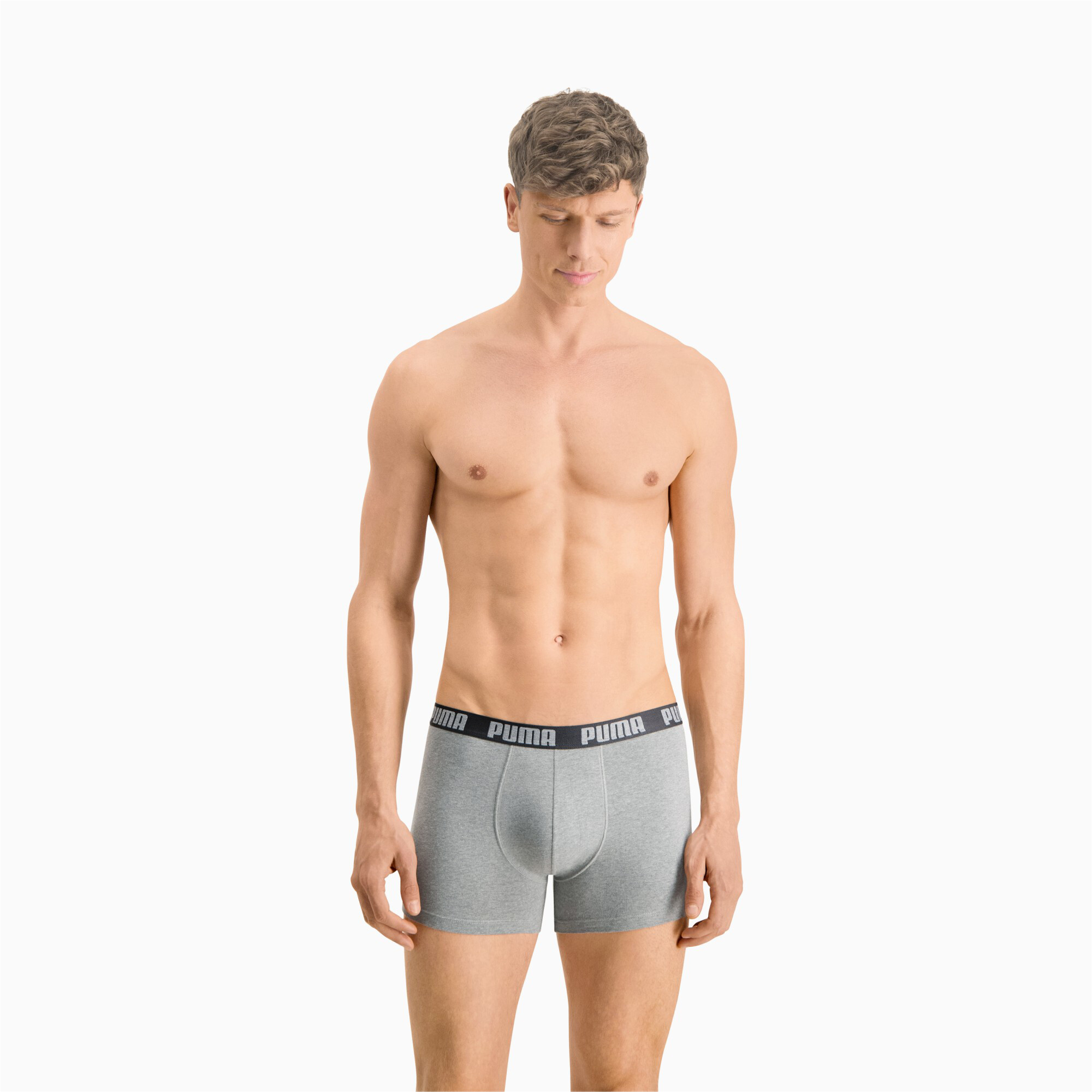 Men's PUMA Everyday Boxers 3 Pack In Black Grey Combo, Size Small