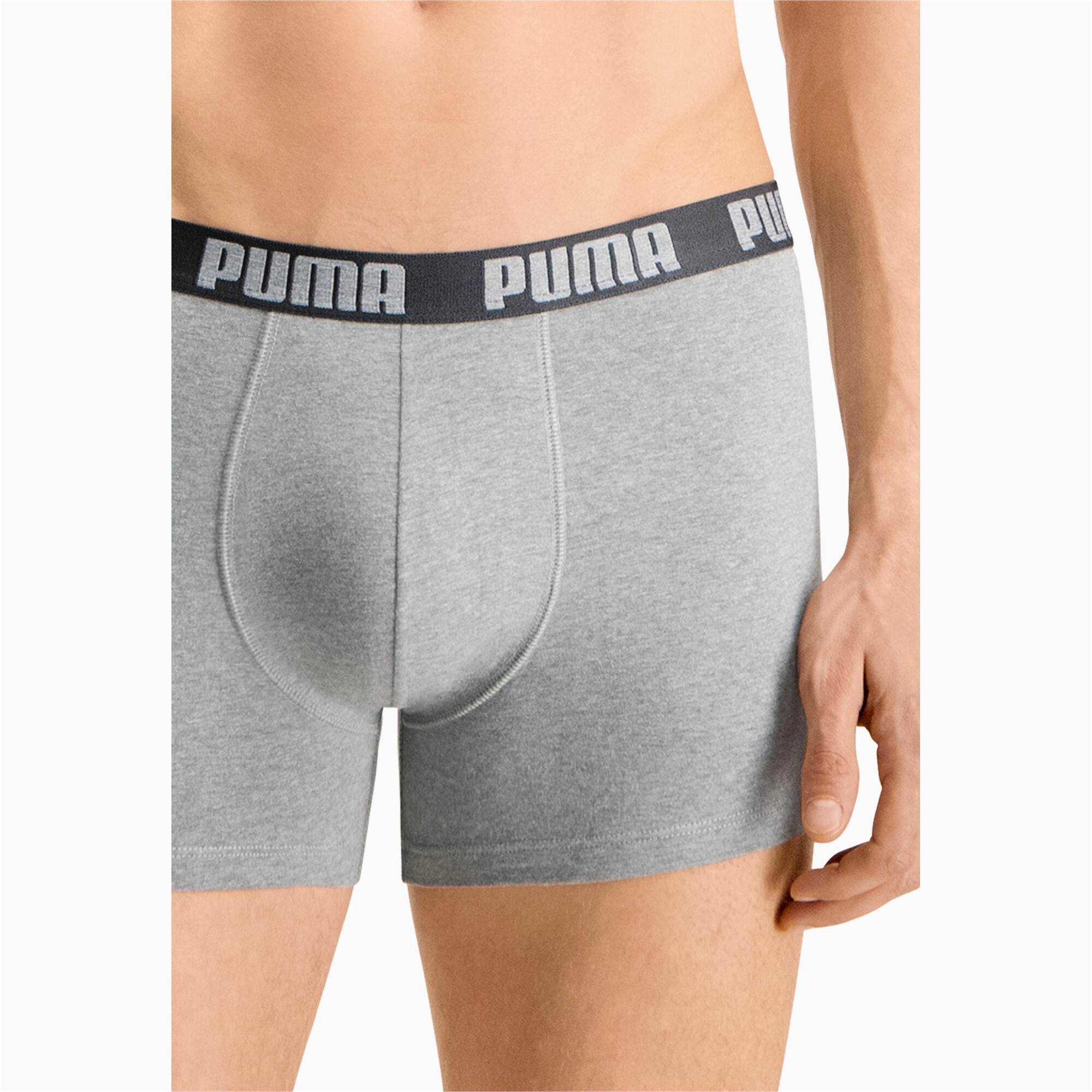 Men's PUMA Everyday Boxers 3 Pack In Black Grey Combo, Size Medium