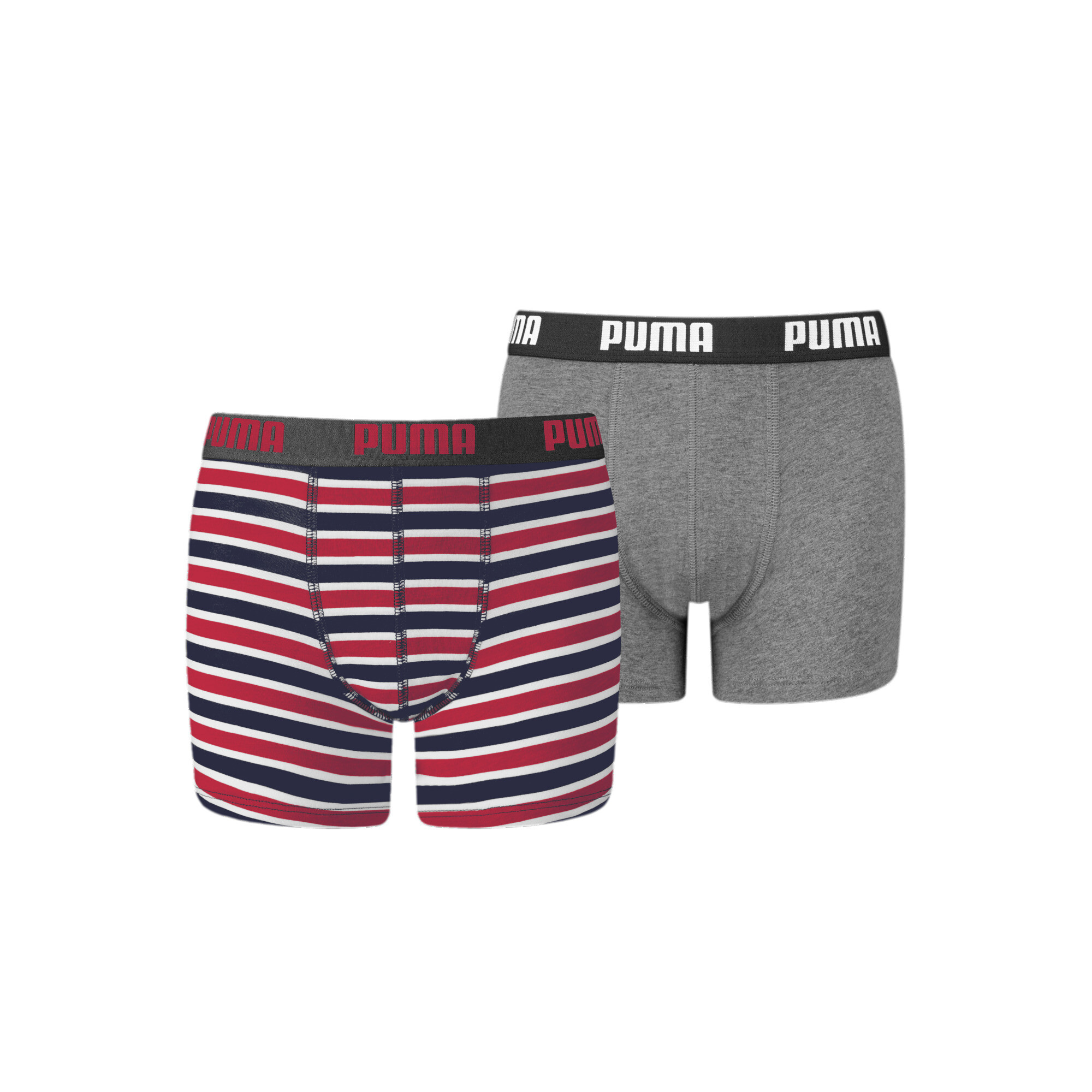 Licence Puma Jungen-Basic-Boxershorts mit Streifenprint 2er-Pack Für Herren Für Damen Für Kinder | Ribbon Red | Größe: 1...