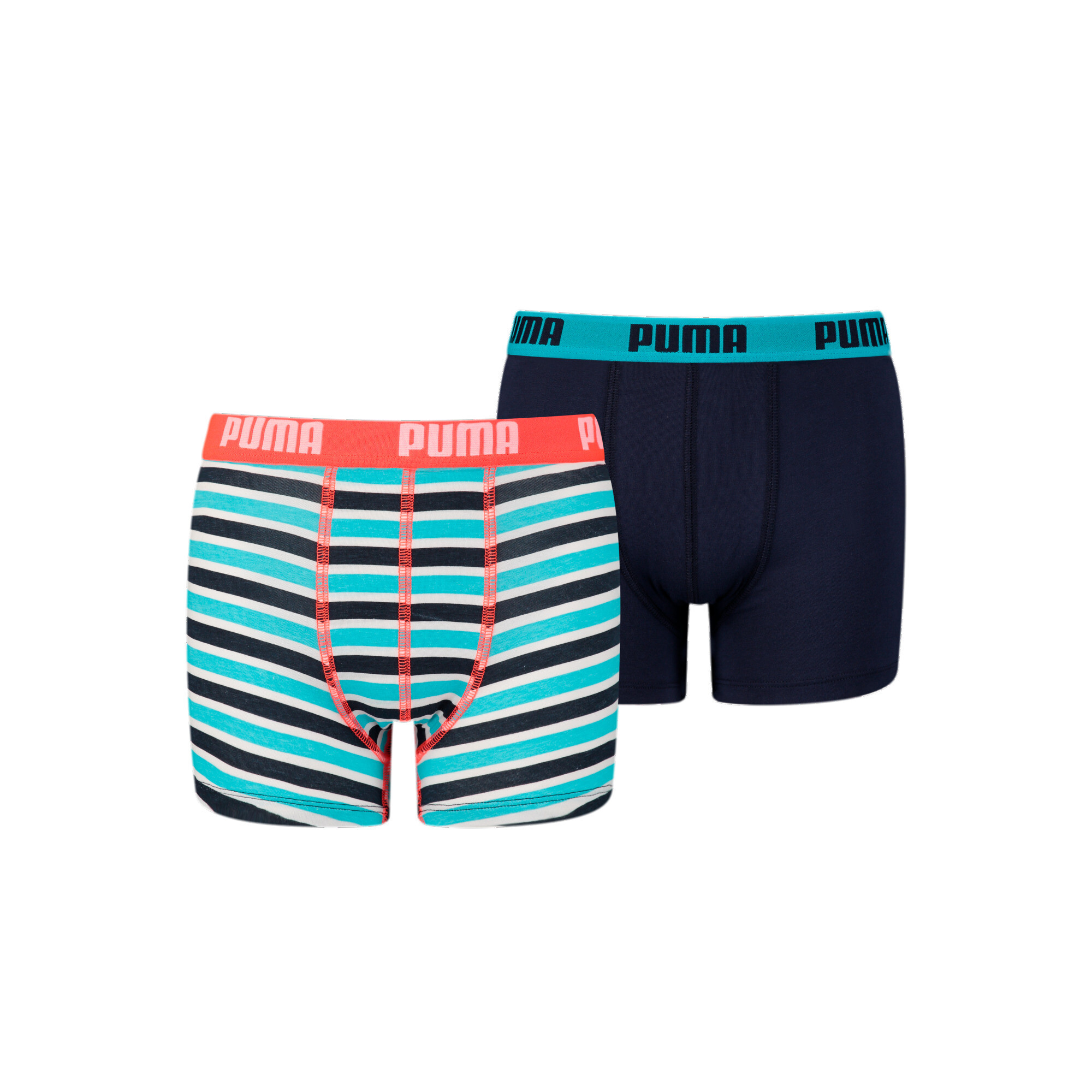 PUMA Basic boxershort met gedrukte strepen, Blauw/Rood