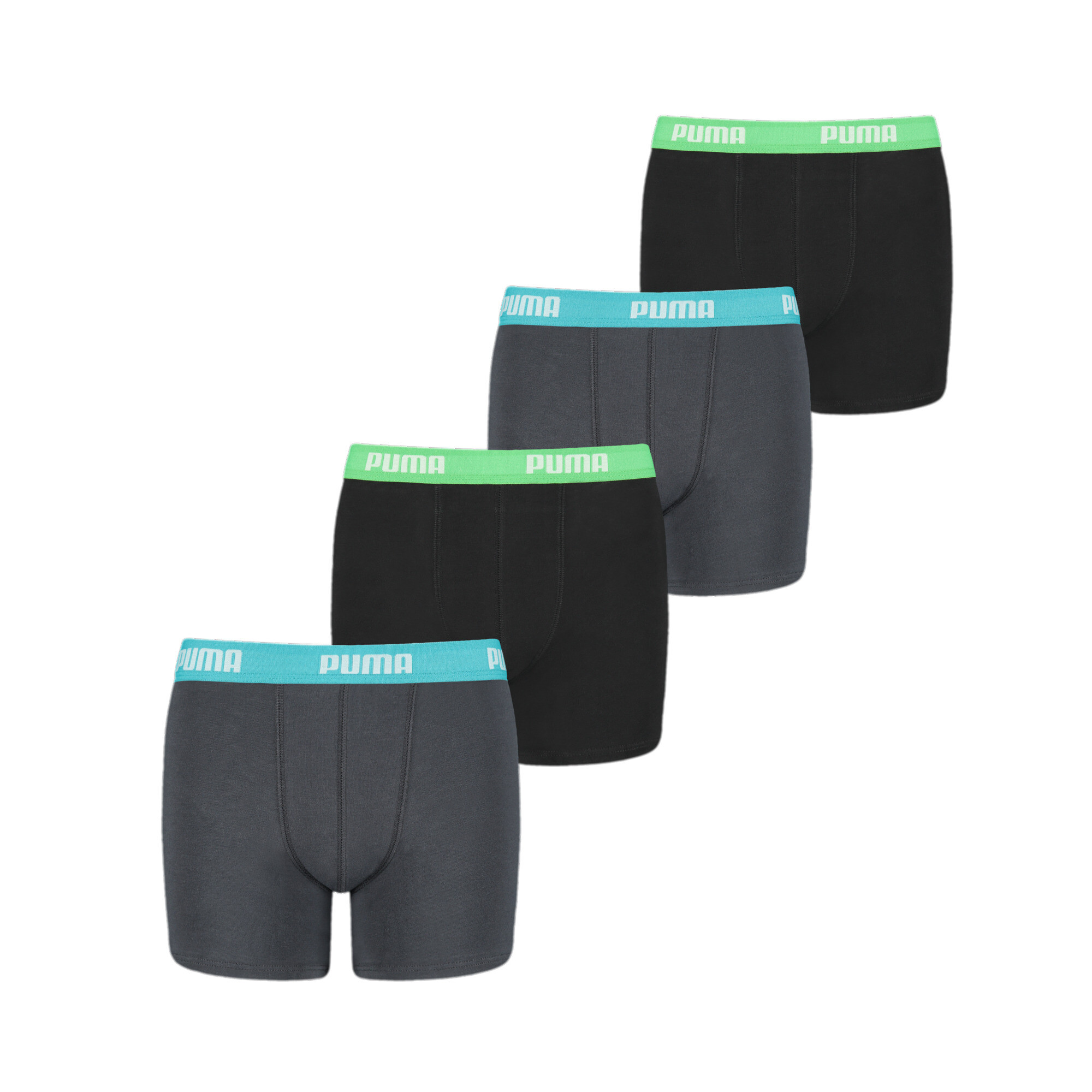 Licence Puma AOP Boxershorts 4er-Pack Jungen Für Herren Für Damen Für Kinder | India Ink/Turquoise | Größe: 8