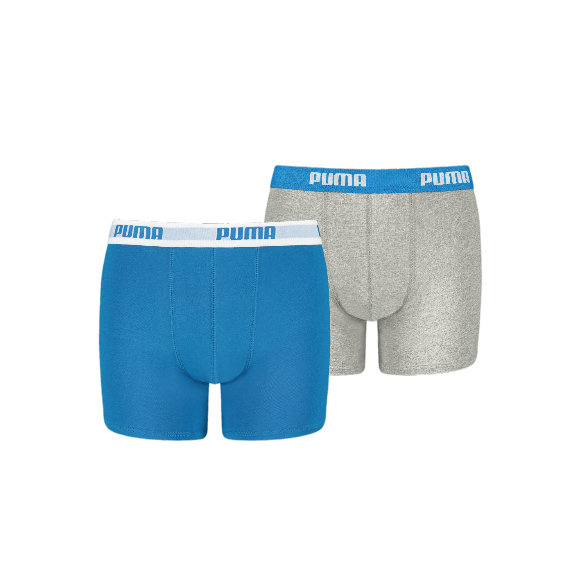 Licence Puma Jungen-Basic-Boxershorts 2er-Pack Für Herren Für Damen Für Kinder | Blue/Grey | Größe: 14