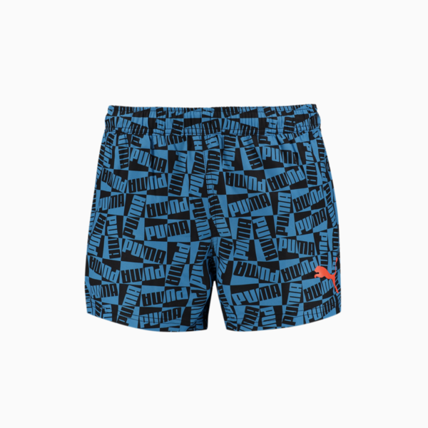 PUMA Swim Logo Men's Short Shorts, blue combo, large-MEX