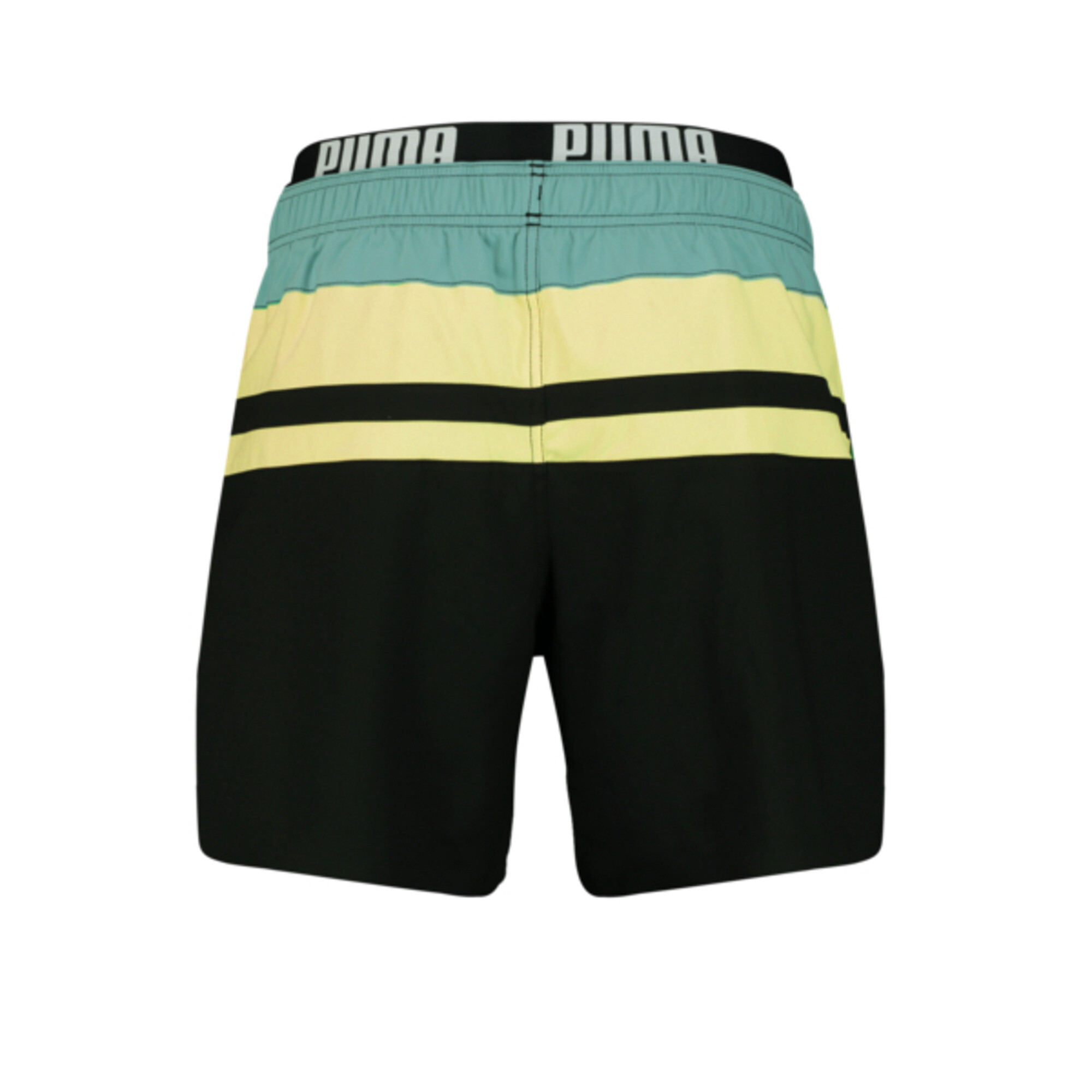Men's PUMA Swim Heritage Stripe Mid-Length Shorts In Sea Green, Size Medium