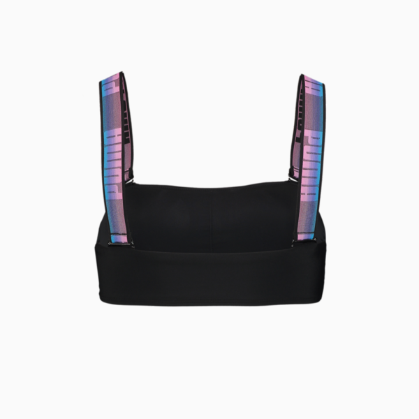 PUMA Swim Women's Bandeau Top, black combo, large-MEX