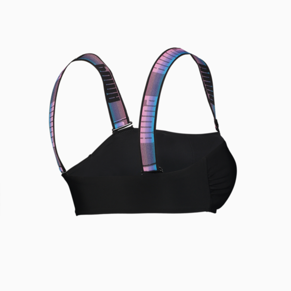 PUMA Swim Women's Bandeau Top, black combo, large-MEX