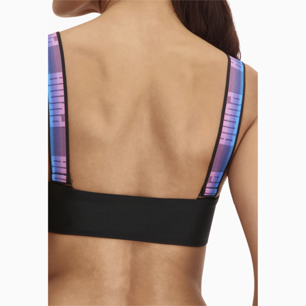 PUMA Swim Women's Bandeau Top, black combo, large-MEX