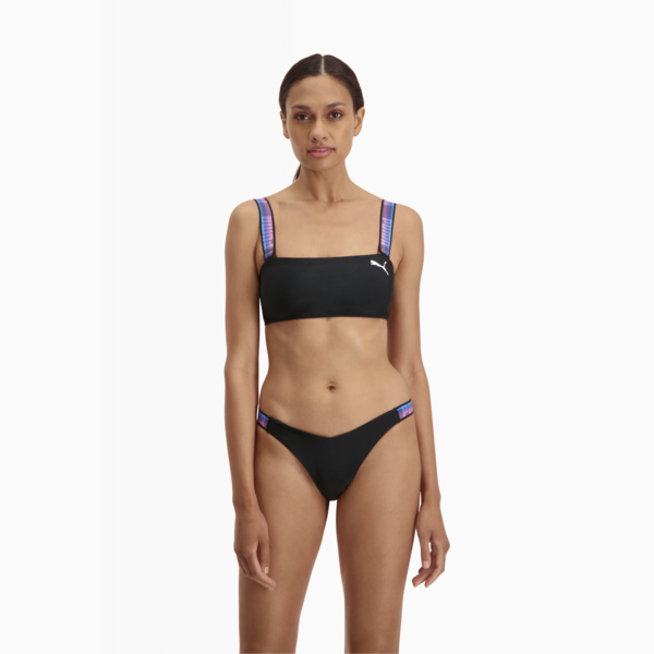 PUMA Swim Women's Bandeau Top, black combo, large-MEX