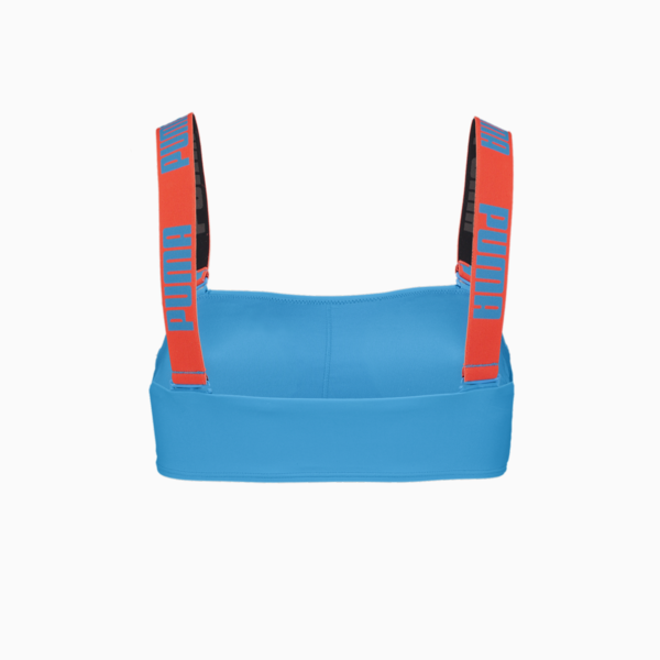 PUMA Swim Women's Bandeau Top, bright blue, large-MEX