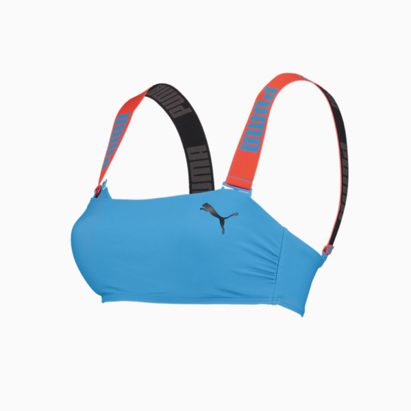 PUMA Swim Women's Bandeau Top, bright blue, large-MEX