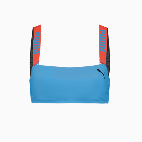 PUMA Swim Women's Bandeau Top, bright blue, large-MEX