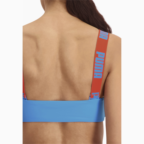 PUMA Swim Women's Bandeau Top, bright blue, large-MEX