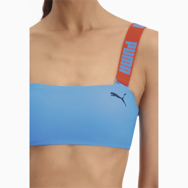 PUMA Swim Women's Bandeau Top, bright blue, large-MEX