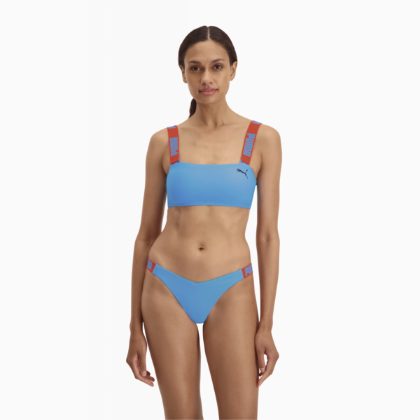 PUMA Swim Women's Bandeau Top, bright blue, large-MEX
