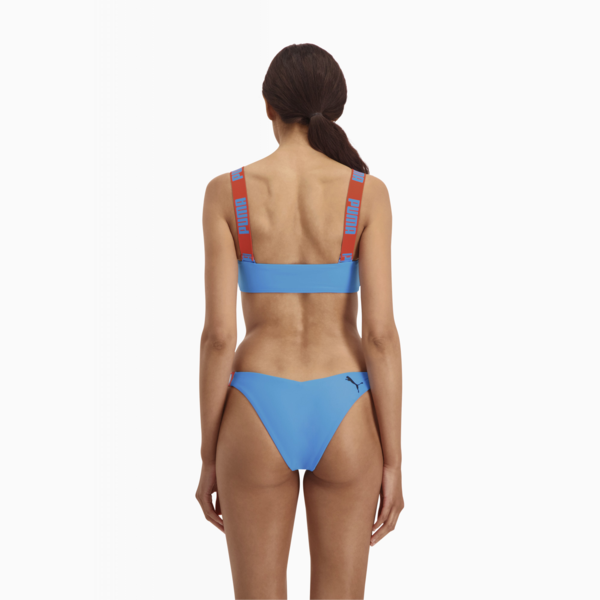 PUMA Swim Women's Bandeau Top, bright blue, large-MEX