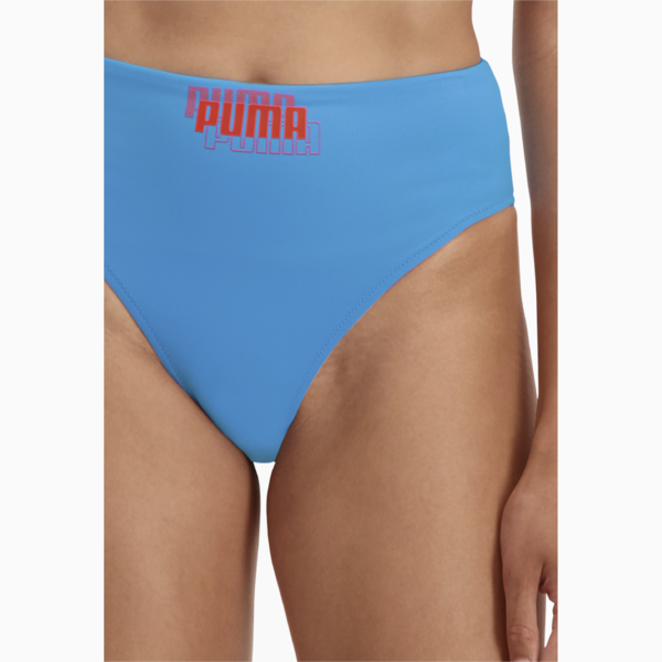 PUMA Swim High Waist Women's Bikini Bottom, bright blue, large-MEX