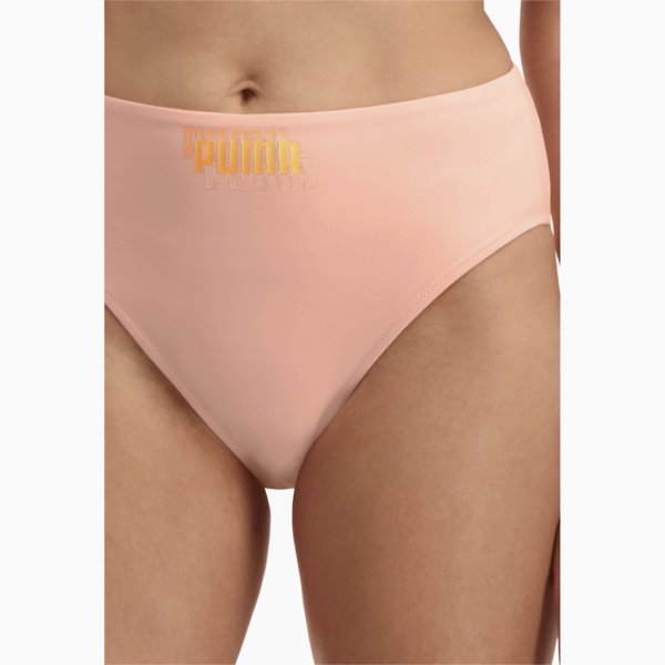 PUMA Swim High Waist Women's Bikini Bottom, peach, large-ZAF