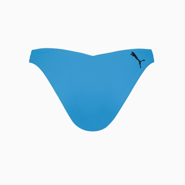 PUMA Swim V-Shape Women's Brazilian Bikini Bottom, bright blue, large-MEX