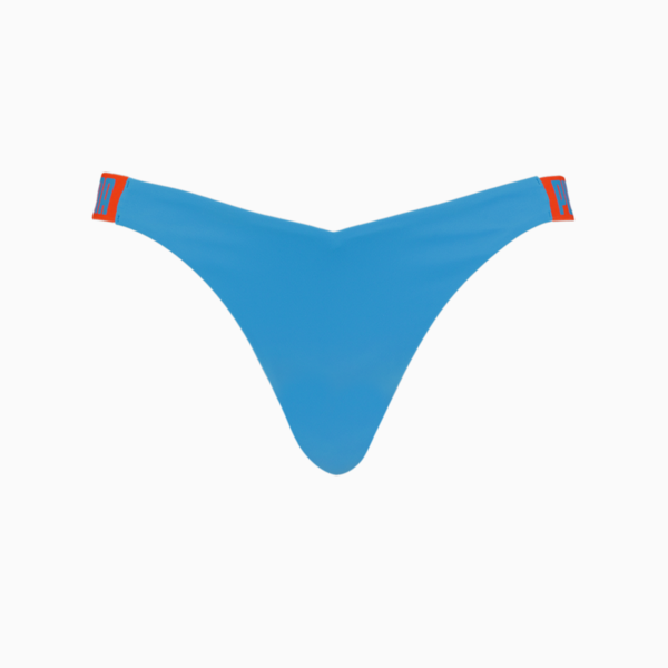 PUMA Swim V-Shape Women's Brazilian Bikini Bottom, bright blue, large-MEX
