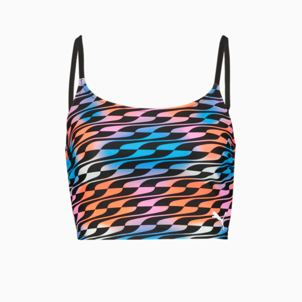 PUMA Swim Formstrip Longline Women's Top, black combo, large-MEX