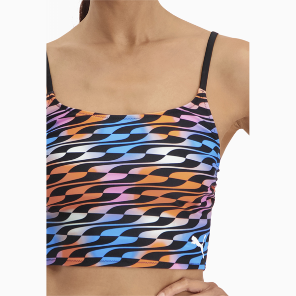 PUMA Swim Formstrip Longline Women's Top, black combo, large-MEX