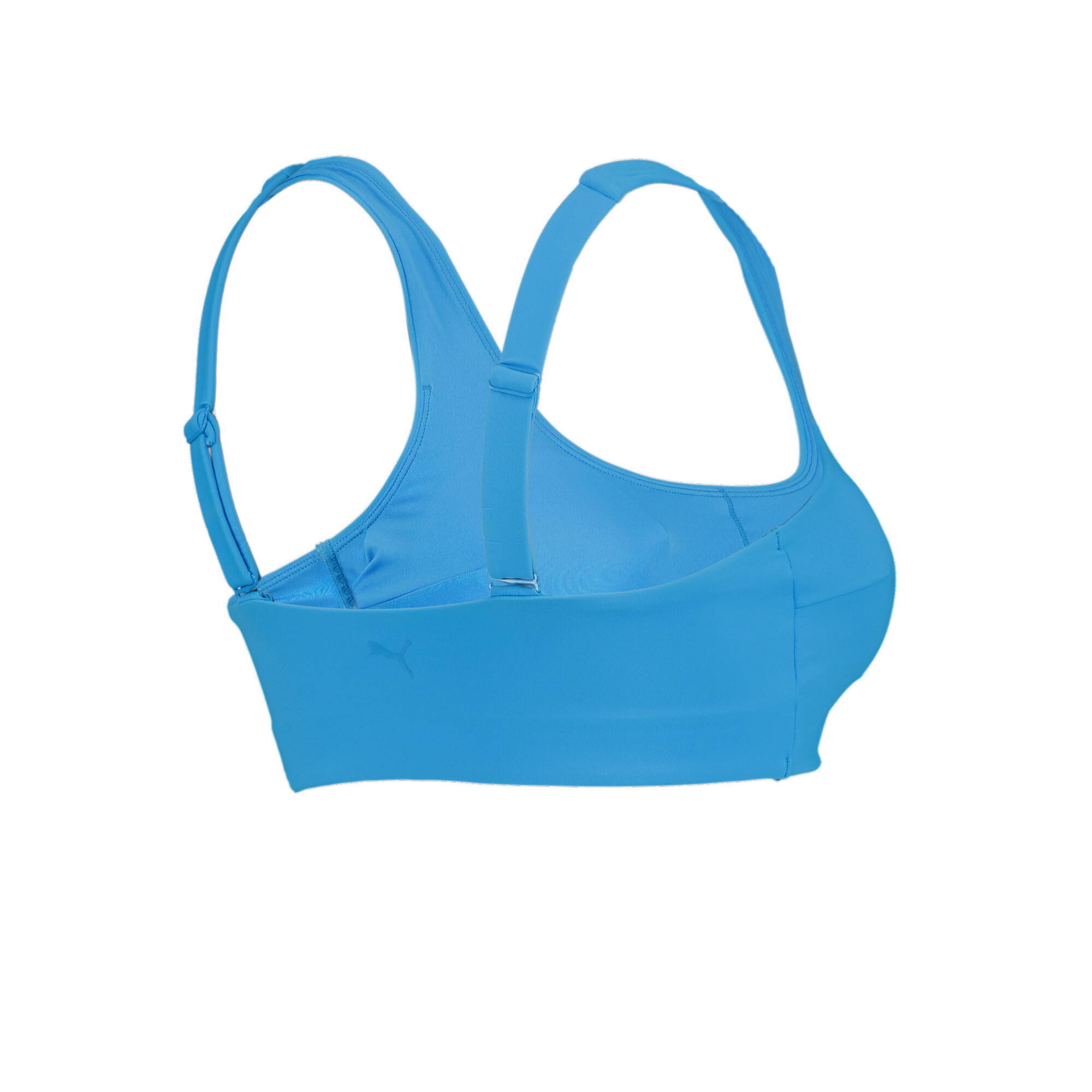 Women's PUMA Swim Scoop Neck Bikini Top In Bright Blue, Size Medium