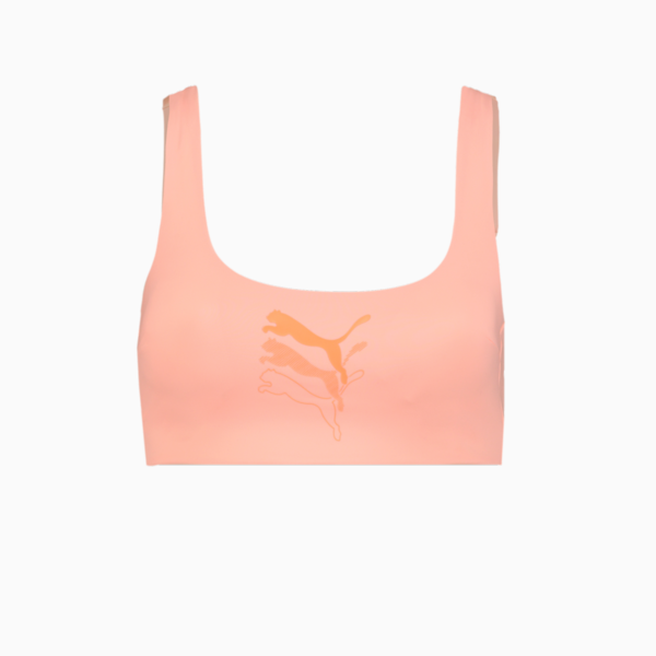 PUMA Swim Scoop Neck Women's Bikini Top, peach, large-ZAF