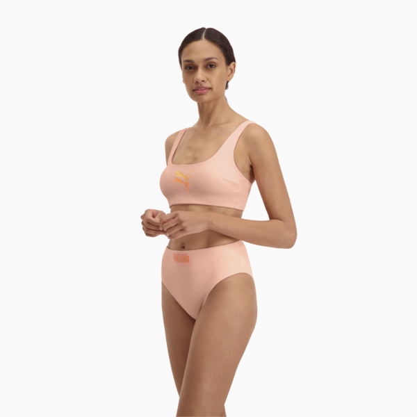 PUMA Swim Scoop Neck Women's Bikini Top, peach, large-ZAF