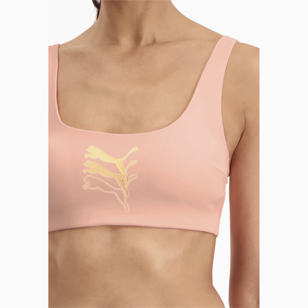 PUMA Swim Scoop Neck Women's Bikini Top, peach, large-ZAF