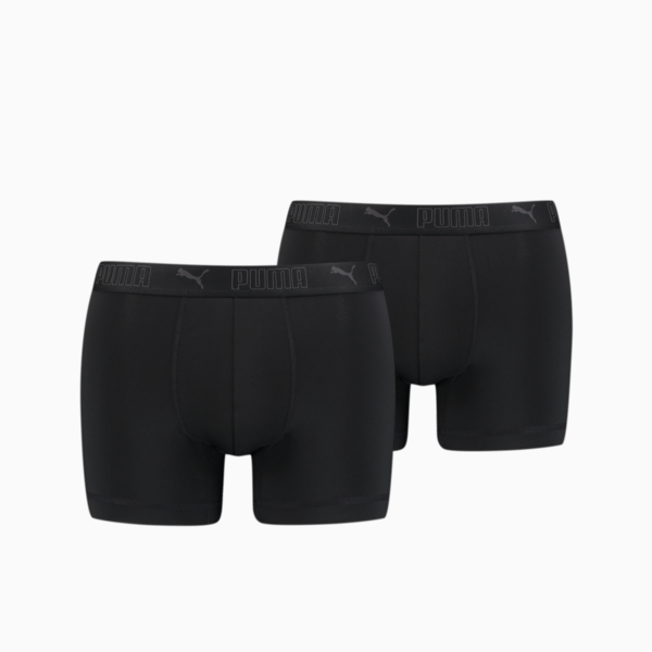 PUMA Sport Men's Microfiber Boxers 2 Pack, black, large-MEX