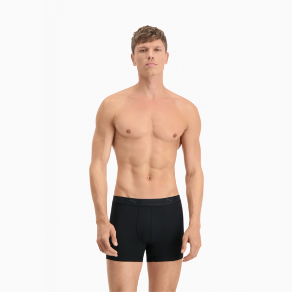 PUMA Sport Men's Microfiber Boxers 2 Pack, black, large-MEX