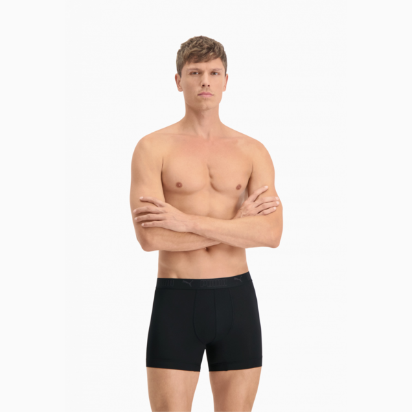 PUMA Sport Men's Microfiber Boxers 2 Pack, black, large-MEX