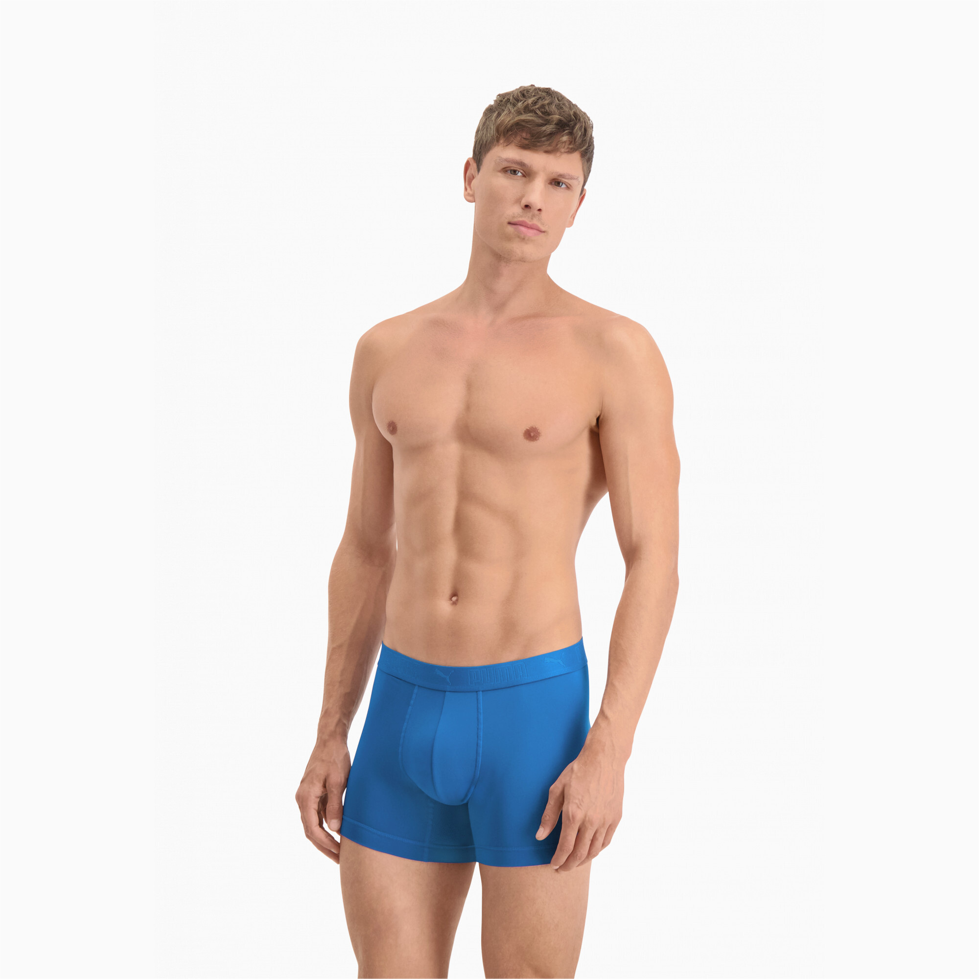 Men's Puma Sport's Microfiber Boxers 2 Pack, Blue, Size 3, Clothing