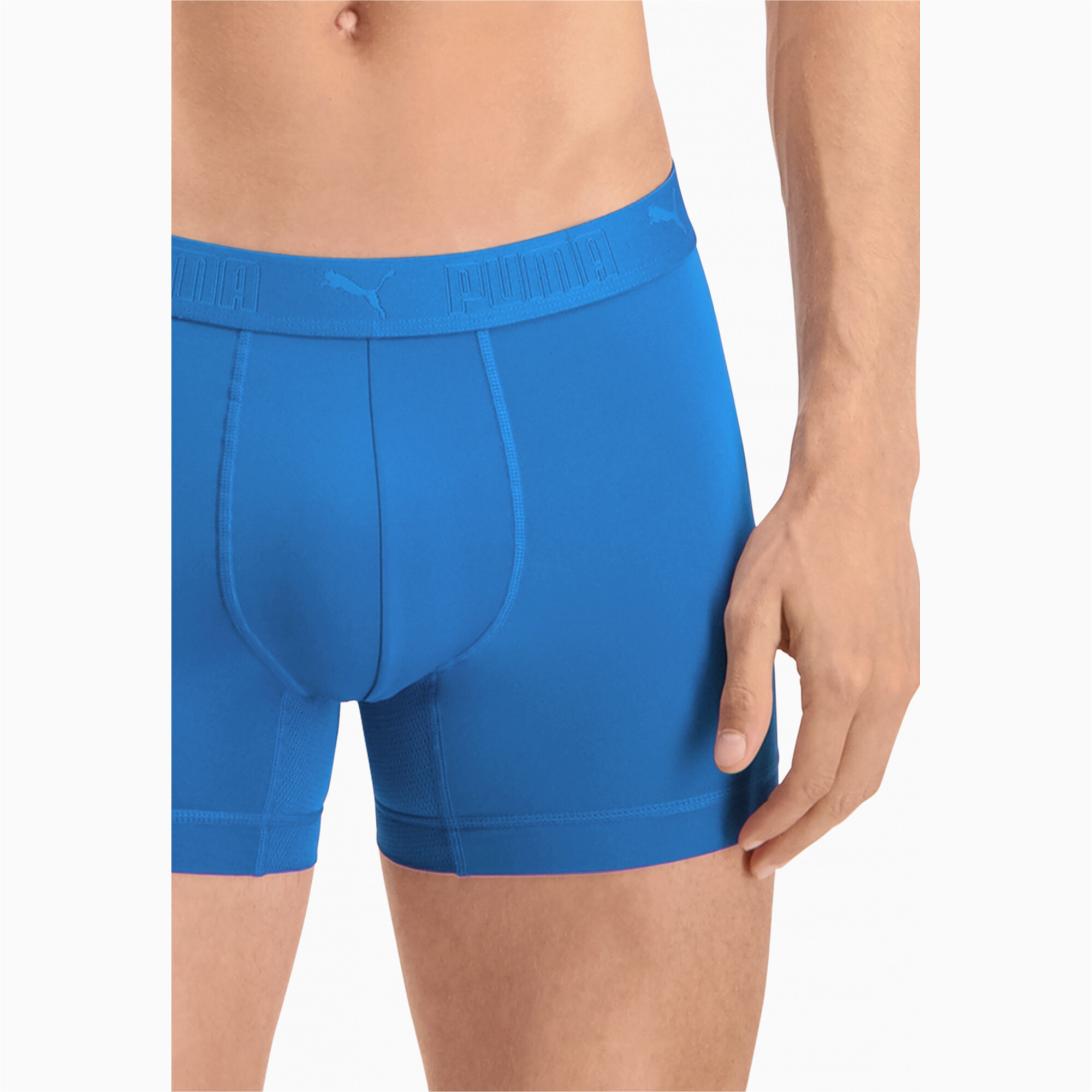 Men's Puma Sport's Microfiber Boxers 2 Pack, Blue, Size 3, Clothing