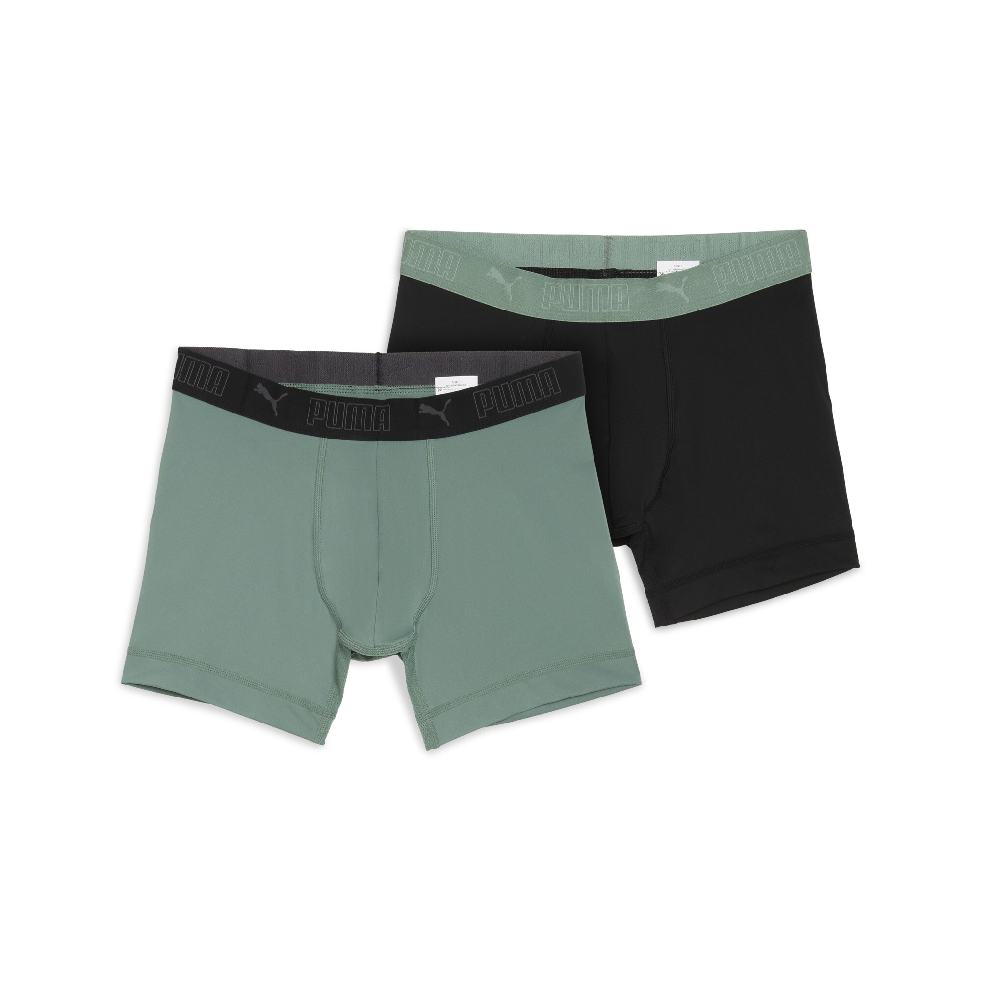 Licence Puma Sport Mikrofaser-Herren-Boxershorts 2er-Pack | Green/Black | Größe: 3