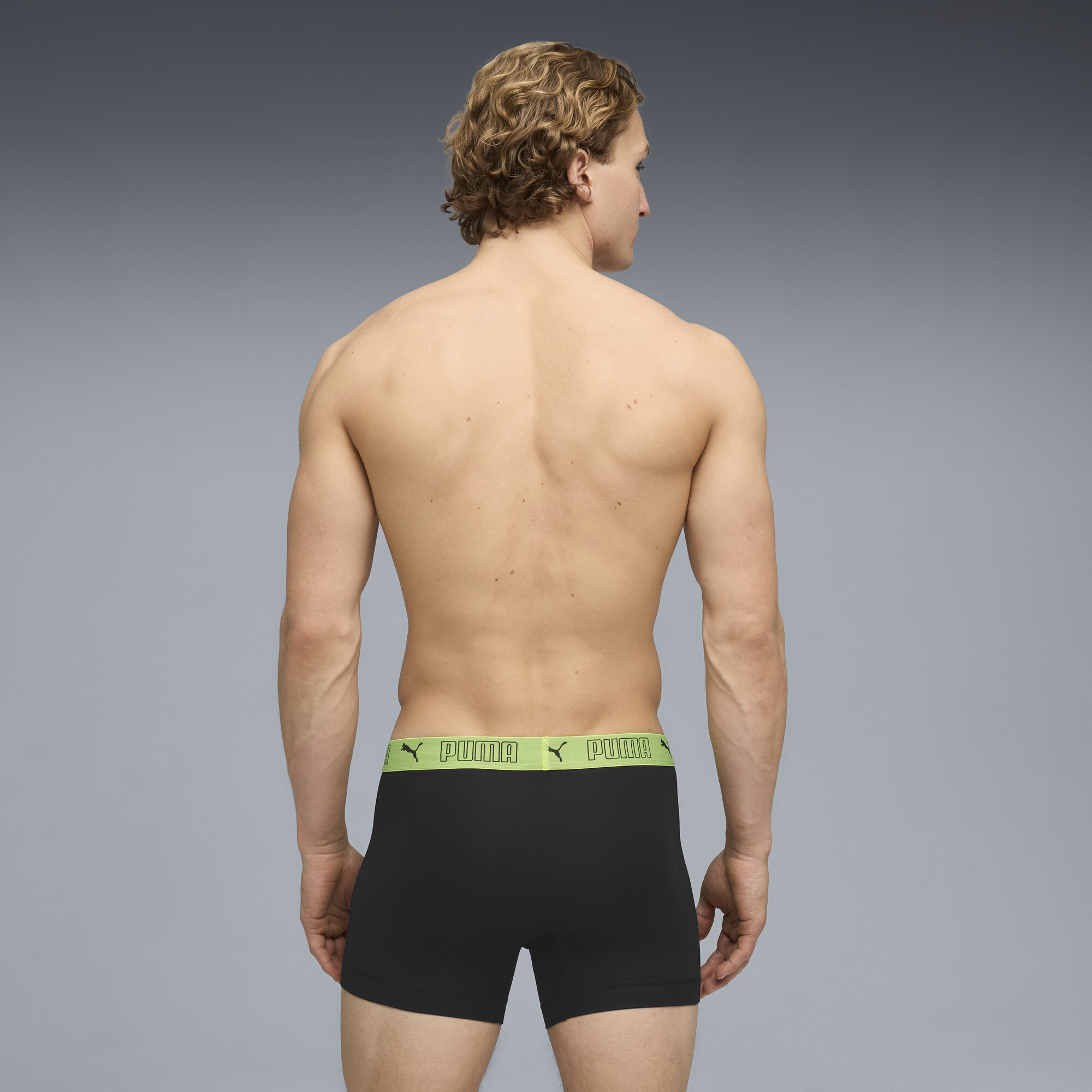 PUMA Sport Boxershorts voor Heren, Zwart/Geel, Maat 4 thumbnail 3