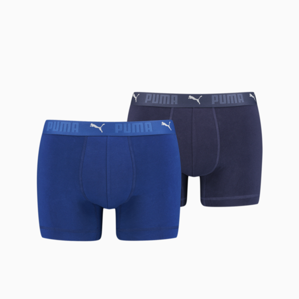 PUMA Sport Men's Cotton Boxers 2 Pack, blue combo, large-MEX