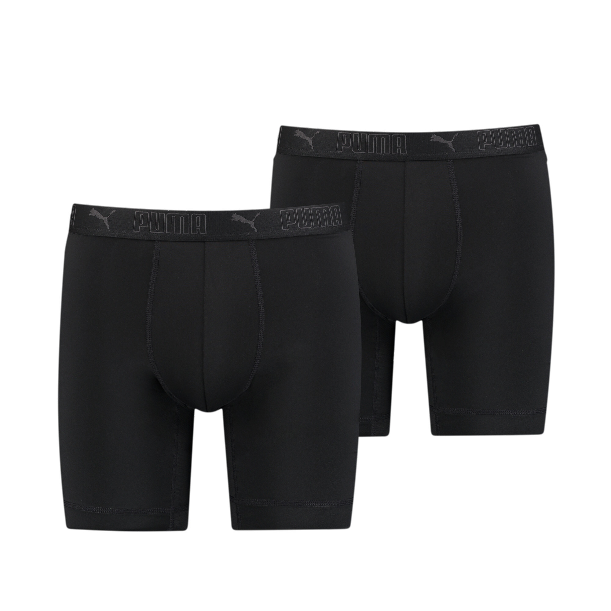 Men's Puma Sport's Microfiber Long Boxers 2 Pack, Black, Size 4, Clothing