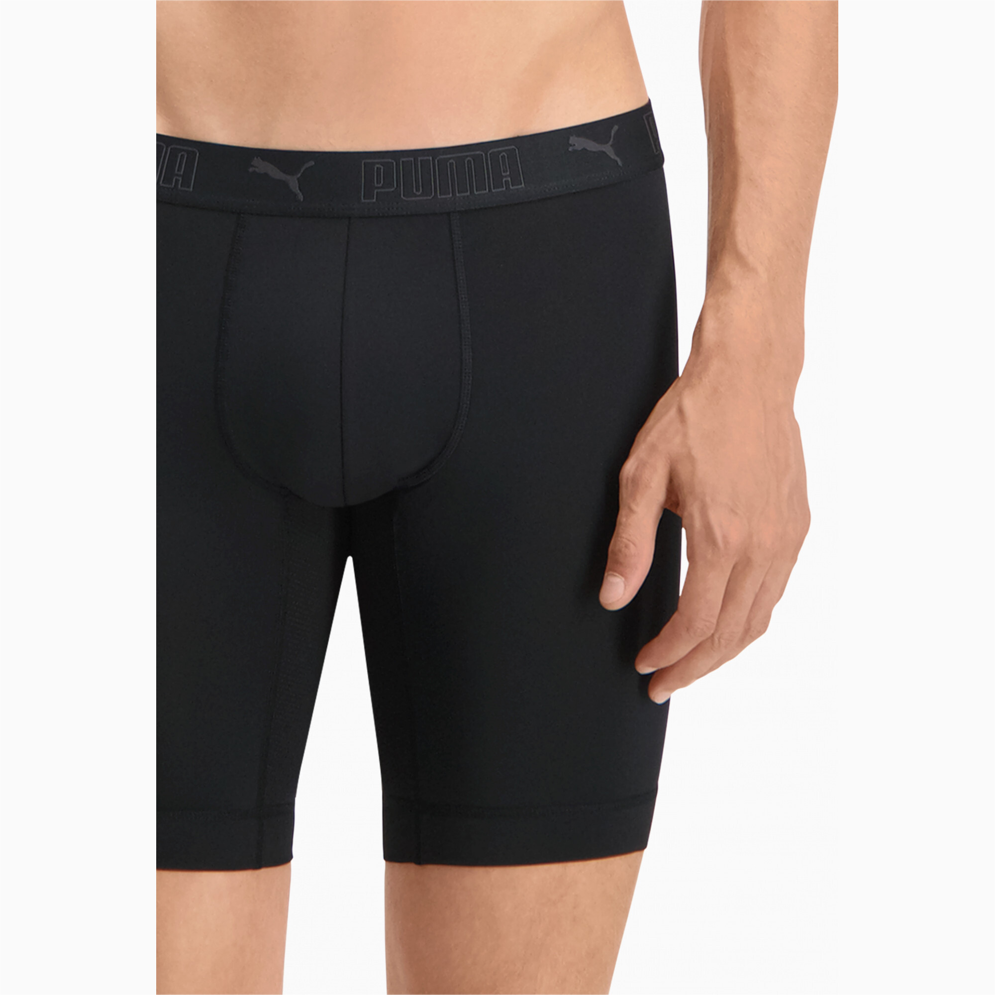 Men's Puma Sport's Microfiber Long Boxers 2 Pack, Black, Size 4, Clothing