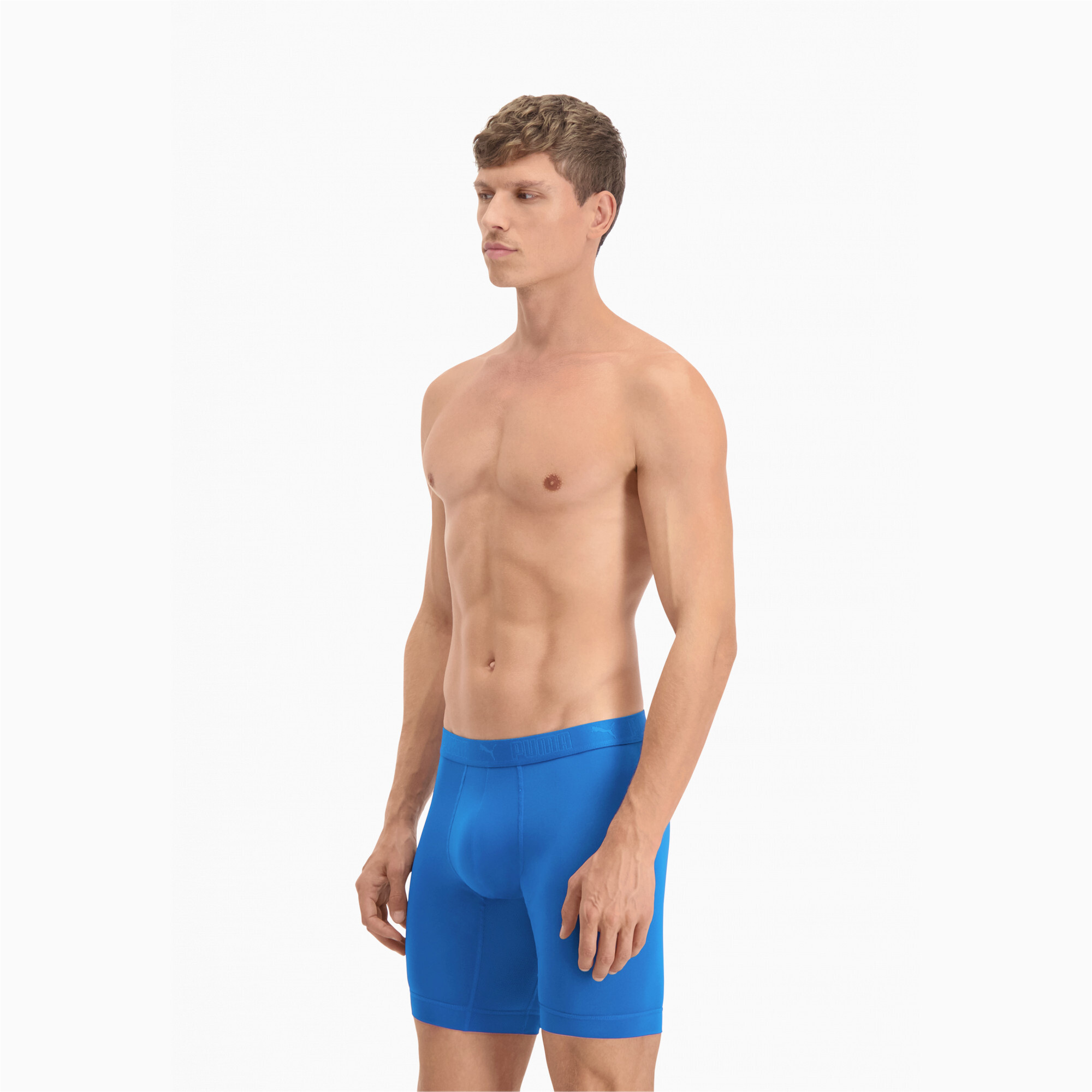 Men's Puma Sport's Microfiber Long Boxers 2 Pack, Blue, Clothing