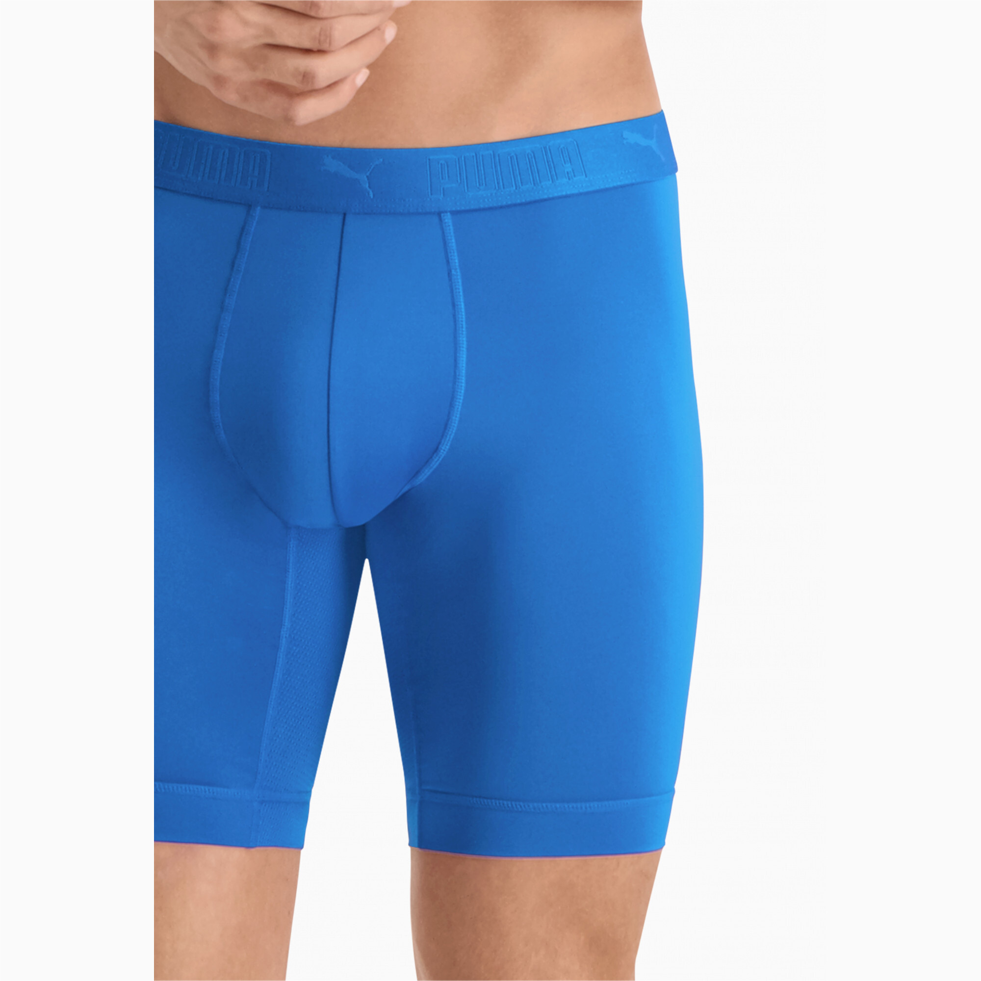 Men's Puma Sport's Microfiber Long Boxers 2 Pack, Blue, Clothing