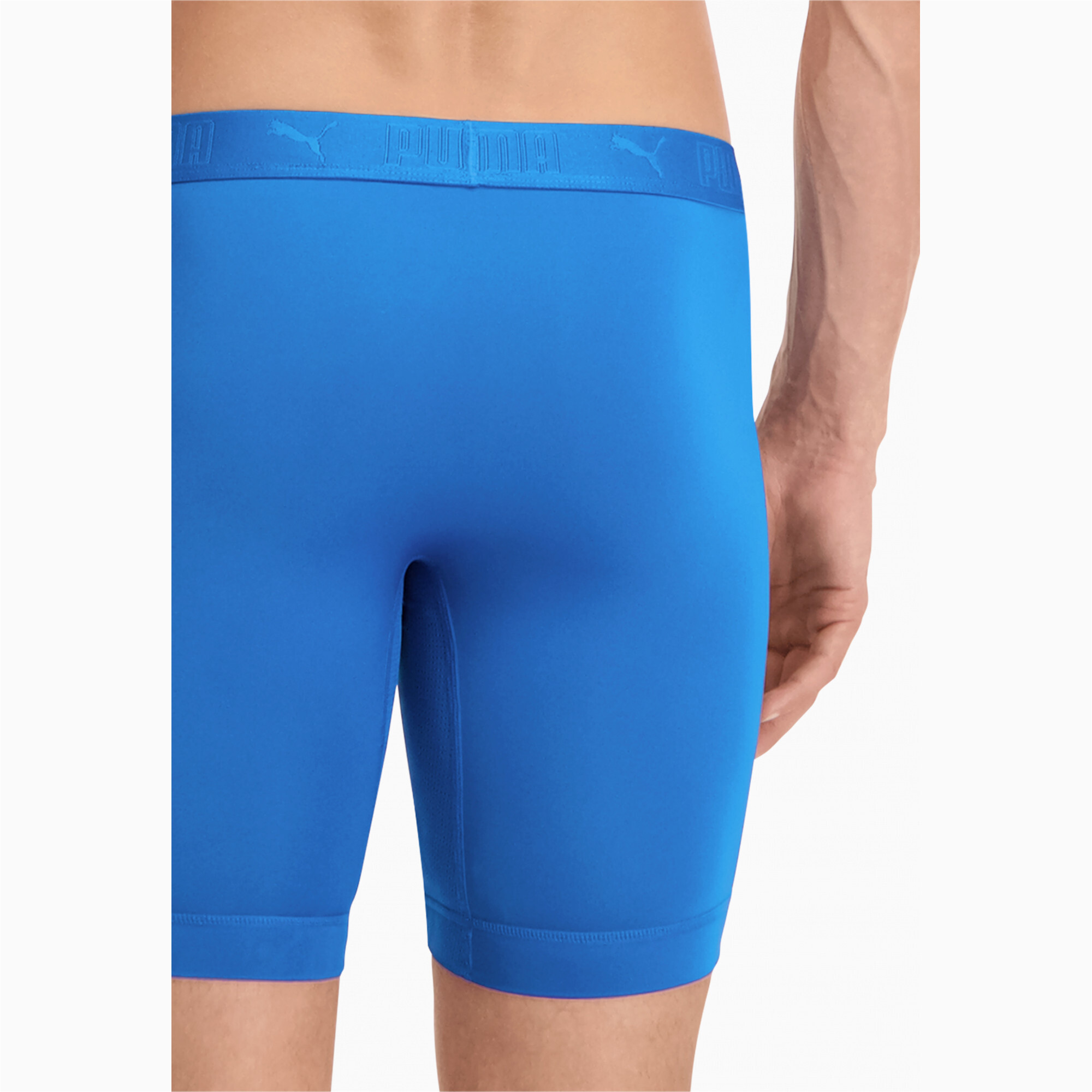 Men's Puma Sport's Microfiber Long Boxers 2 Pack, Blue, Clothing