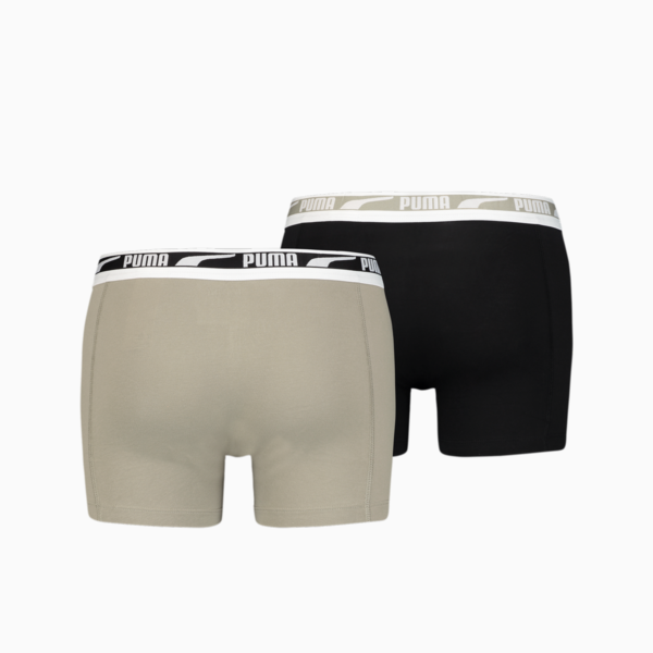 PUMA Men's Multi Logo Boxer 2 pack, sand combo, large-ZAF
