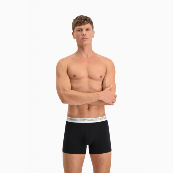 PUMA Men's Multi Logo Boxer 2 pack, sand combo, large-ZAF