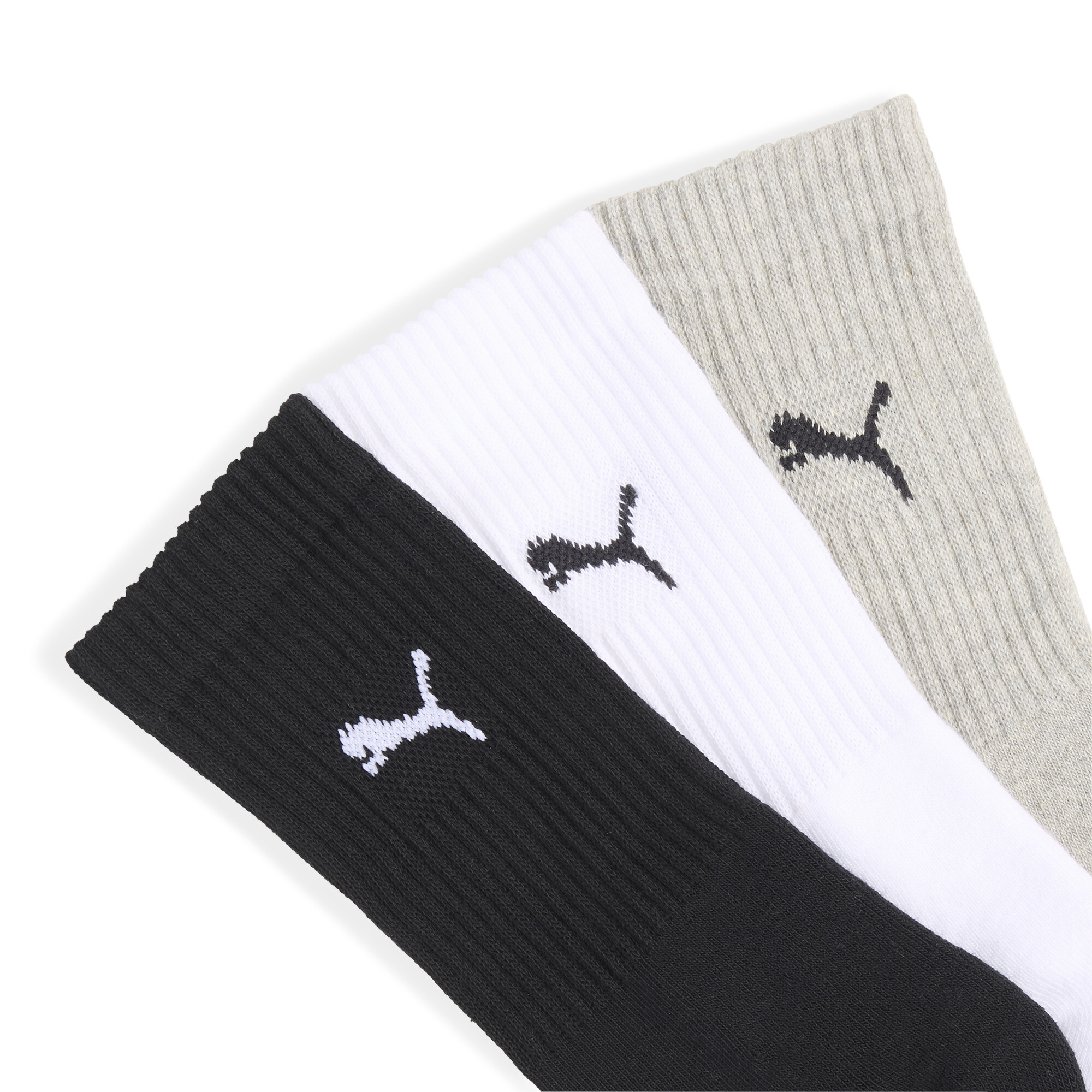 PUMA Uniseks crewsokken (set van 9), Zwart/Grijs/Wit, Maat 47-49 thumbnail 2